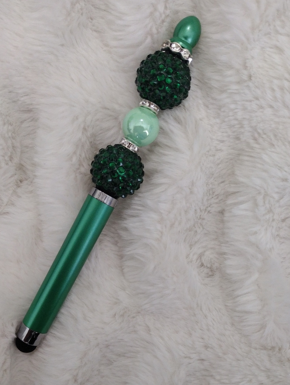 Green Beaded Stylus & Pen